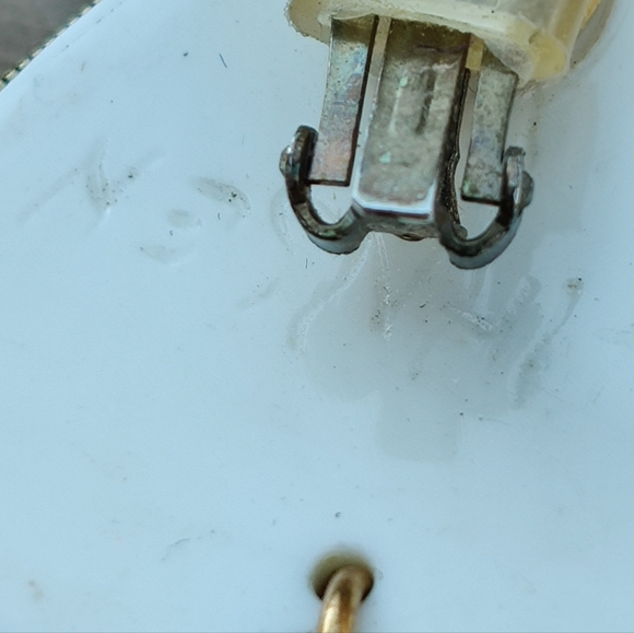 Vintage artisan signed Hansen stone earrings - Picture 7 of 9